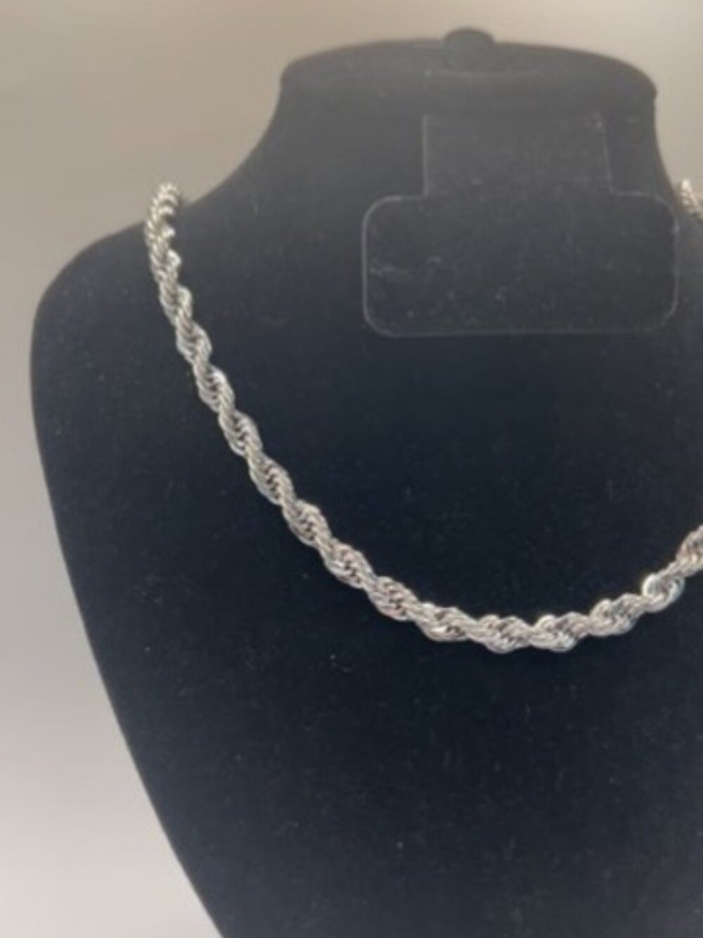 Rope Chain Real Silver Womens Dainty Stainless Steel Plated 6mm 16 Inch Durable